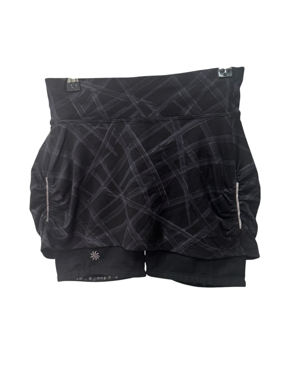 Athleta Splash Contender 2-in-1 Skort (Style 929780) in a black and gray sizeXXS